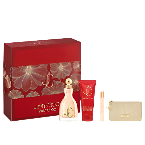Jimmy Choo I Want Choo 4 Piece Gift Set With 3.3 EDP + 0.25 EDP +