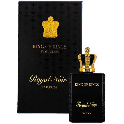 Macarena King Of Kings Royal Noir Black Eau de Parfum 3.4 oz black bottle with packaging box front view