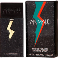 Animale Eau De Toilette 100ml bottle and packaging with gold lightning bolt design on black background