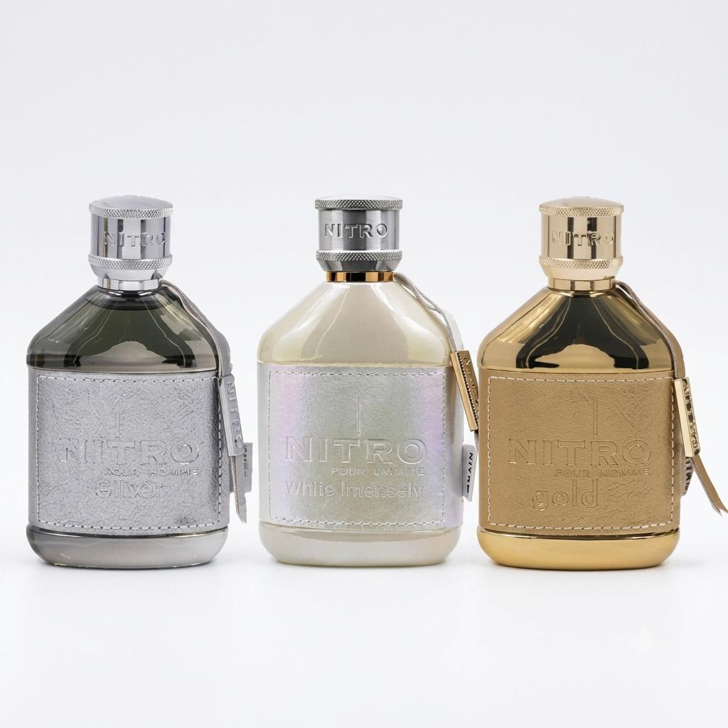 Dumont Nitro Elixir + Dumont Nitro White Intensely + Dumont Nitro Gold For Men 3.4 Oz Bundle