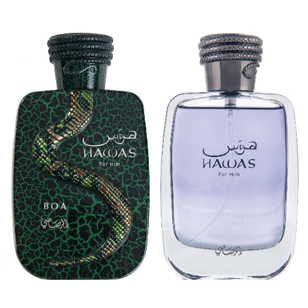 Rasasi Hawas Boa 3.4 Oz + Rasasi Hawas Pour Homme 3.4 Oz Bundle