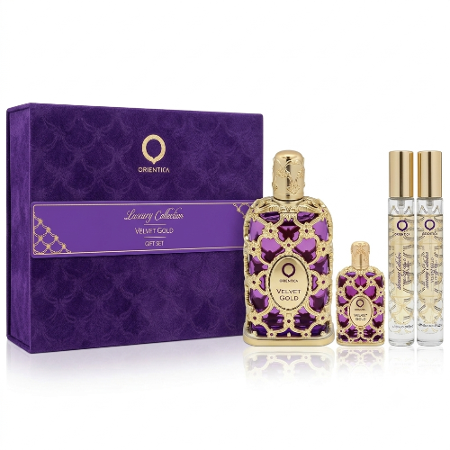 Orientica Luxury Collection Velvet Gold 4 Piece Gift Set