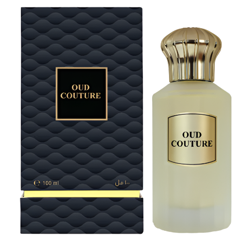 Ahmed Al Maghribi Oud Couture perfume bottle with black quilted box, 100ml