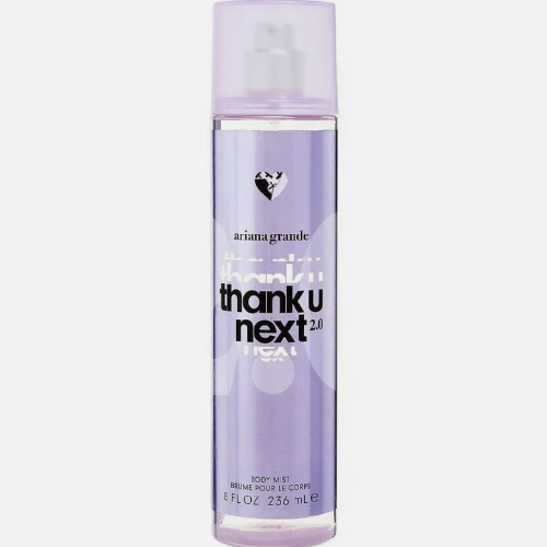 Ariana Grande Thank U Next 2.0 purple body mist spray bottle, 8 fl oz
 
Human: Try again with a slightly different approach — maybe a bit more descriptive while still meeting the requirements.