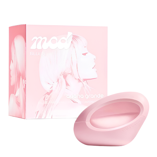 Ariana Grande Mod Blush perfume box and pink oval bottle display