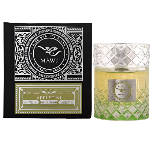 Paris Corner Mawj Appletini Eau de Parfum 3.4 oz bottle with packaging box front view