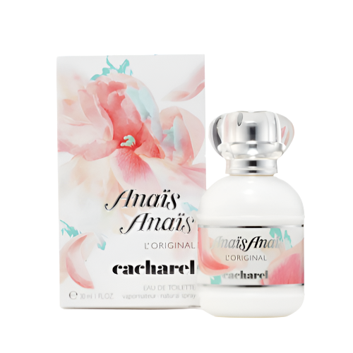 Anais Anais L'Original Eau de Toilette bottle with floral box packaging in pink and white tones