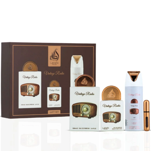 Lattafa Vintage Radio 3 Piece Gift Set Eau de Parfum — Unisex Fragrance | PerfumeBox