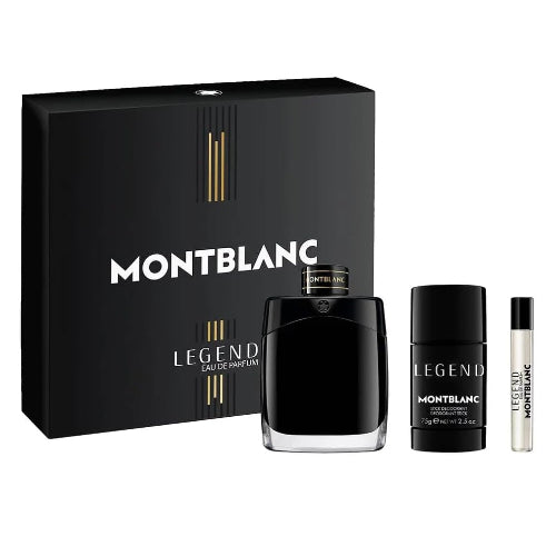 Mont Blanc Legend 3 Piece Gift Set With EDP 100ml + EDP 0.5 Oz +