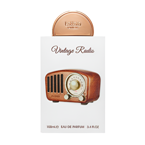 Lattafa Pride Vintage Radio Eau de Parfum 3.4 oz bottle with vintage inspired design front view