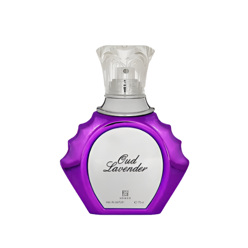 Ahmed Al Maghribi Oud Lavender Eau de Parfum 2.5 oz purple bottle front view