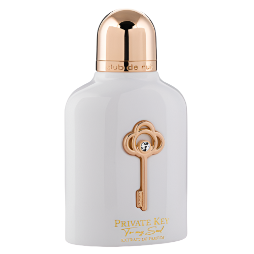 Armaf Club De Nuit Private Key To My Soul white bottle with gold key pendant and rose gold cap