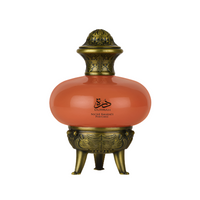 Lattafa Niche Emarati Durrah Eau de Parfum 3.4 oz luxury orange bottle with gold detailing front view