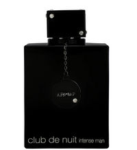 Black rectangular perfume bottle with spherical pendant charm hanging from chain