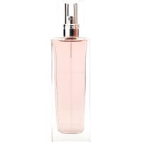 Wildbloom Eau De Parfum spray bottle, pale pink liquid in clear glass with chrome atomizer