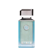 Ahmed Al Maghribi Tiff Tiff eau de parfum bottle, turquoise and silver with metallic cap