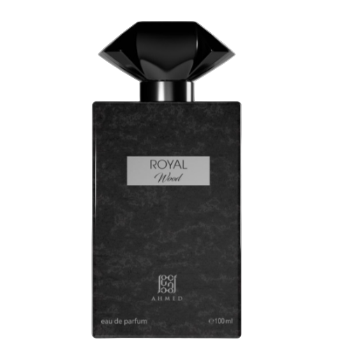 Ahmed Al Maghribi Royal Wood Eau De Parfum 3.4 Oz black bottle front view