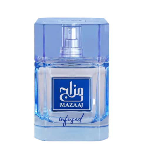 Afnan Zimaya Maazaj Infused blue glass perfume bottle with spray atomizer