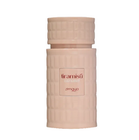 Afnan Zimaya Tiramisu Caramel fragrance bottle in beige with textured cylindrical design