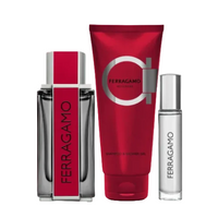 Ferragamo Red Leather 3 Piece Giftset