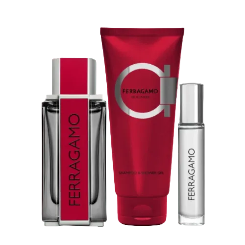 Ferragamo Red Leather 3 Piece Giftset