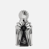 Ahmed Al Maghribi Obab concentrated parfum oil bottle with ornate silver cap and black label.