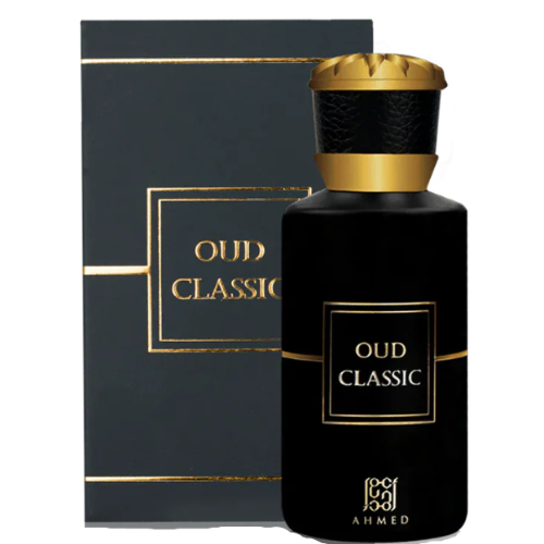 Ahmed Al Maghribi Oud Classic perfume bottle with gold cap and black box packaging