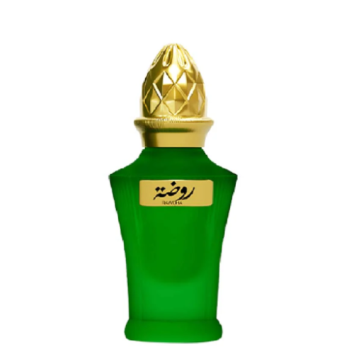 Rawdha Concentrated Parfum Oil in green bottle with gold latticed cap and label