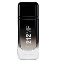 212 VIP Black Eau De Parfum bottle by Carolina Herrera, black and white gradient design