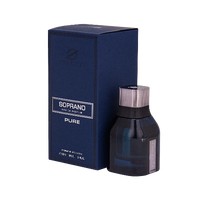 Dumont Soprano Pure Eau de Parfum 3.4 oz blue bottle with packaging box front view