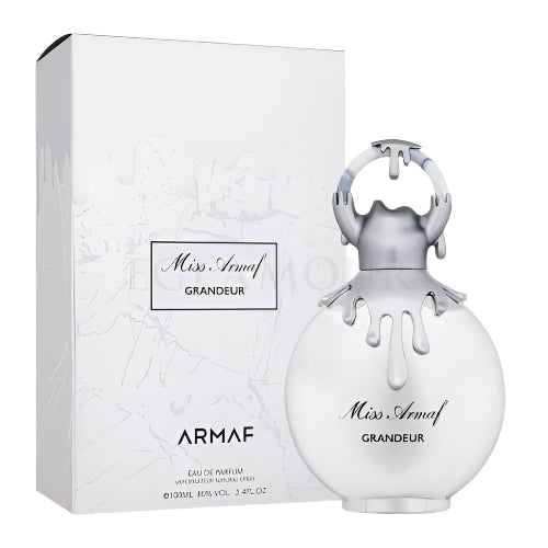 Armaf Miss Grandeur perfume bottle with white box packaging