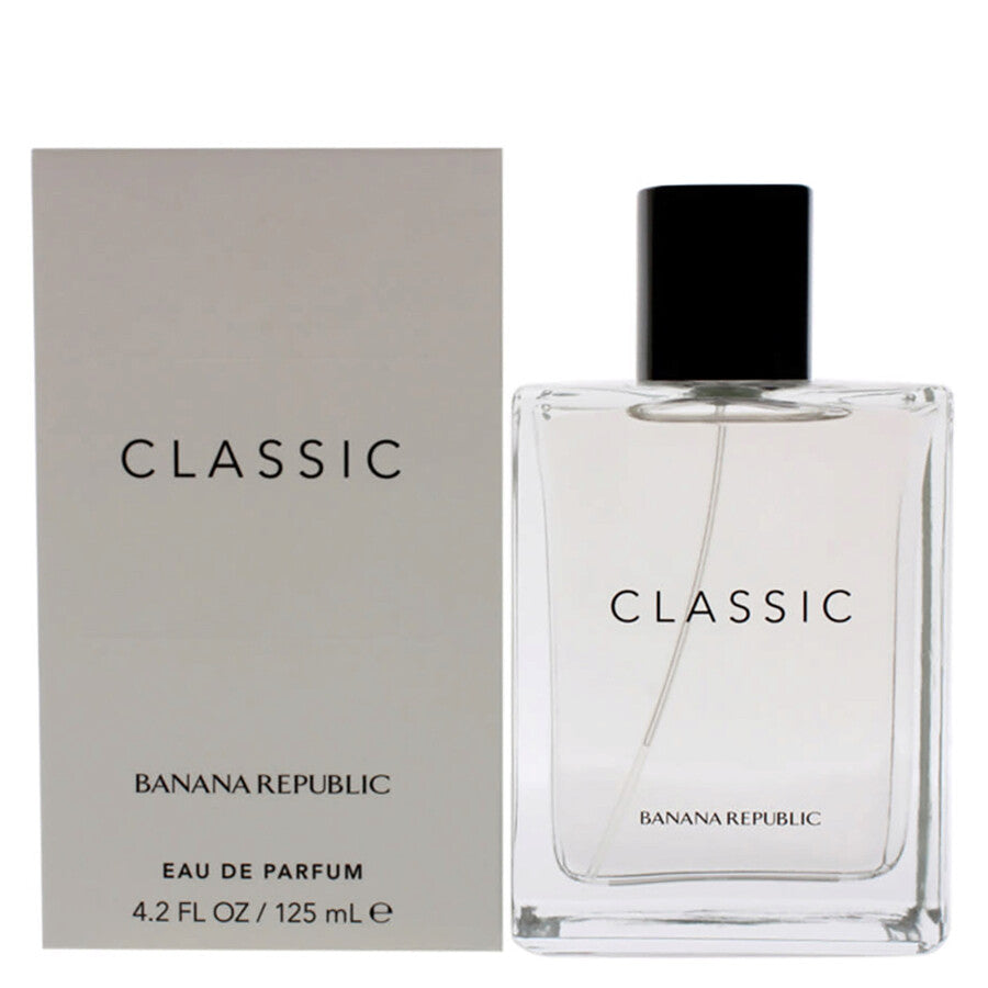 Banana Republic Classic Eau De Parfum bottle with gray box, 125mL clear glass flacon with black cap