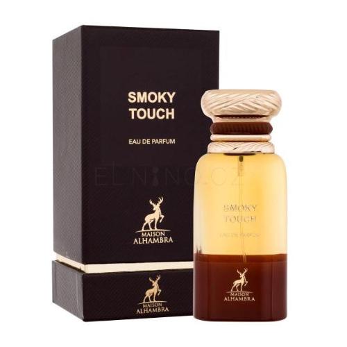 Maison Alhambra Smoky Touch Eau de Parfum 2.7 oz gradient amber bottle with packaging box front view
