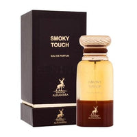 Maison Alhambra Smoky Touch Eau de Parfum 2.7 oz gradient amber bottle with packaging box front view