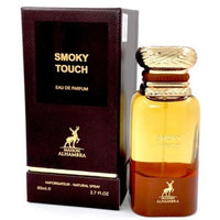 Maison Alhambra Smoky Touch Eau de Parfum 2.7 oz gradient amber bottle with packaging box front view