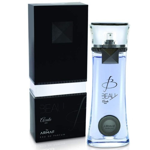 Armaf Beau Acute eau de parfum bottle with black and white packaging box