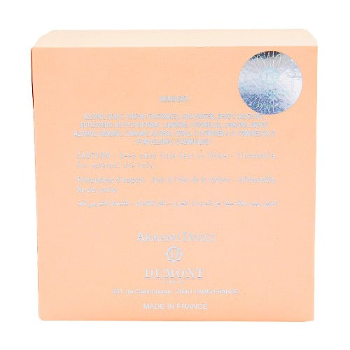 Ad Sensation peach box packaging shown from back, with blue circular seal detail visible