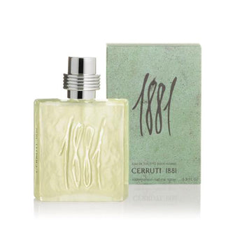 1881 Eau De Toilette bottle beside green Cerutti packaging box