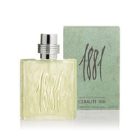1881 Eau De Toilette bottle beside green Cerutti packaging box