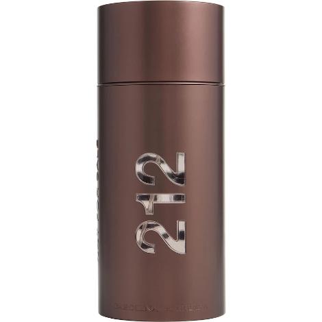 212 Sexy brown cylindrical bottle with metallic logo text