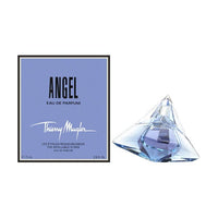 Angel Eau De Parfum bottle with blue box by Thierry Mugler