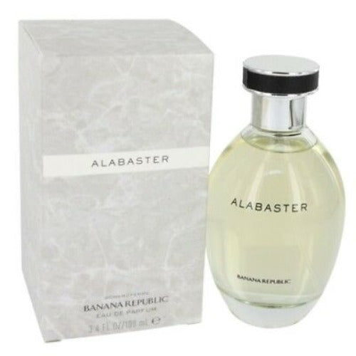 Banana Republic Alabaster perfume bottle with pale yellow liquid and white box packaging