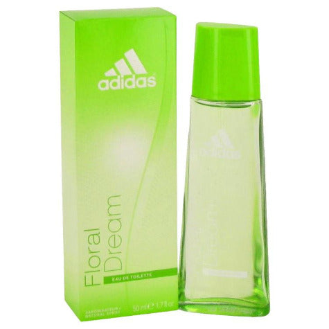 Adidas Floral Dream eau de toilette bottle with green box packaging
