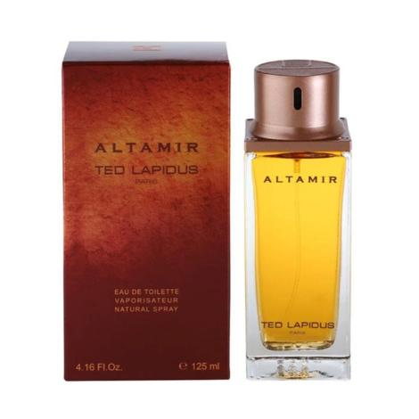 Altamir Eau De Toilette bottle with red box, 125ml amber glass container with copper cap