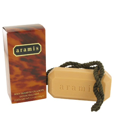 Aramis soap on rope with tortoiseshell box and green cord