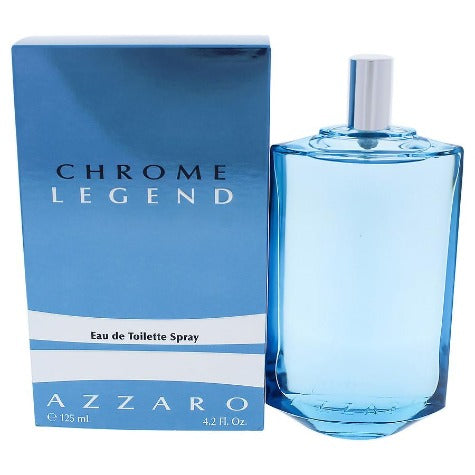 Azzaro Chrome Legend Eau De Toilette bottle with blue box, 125ml spray fragrance