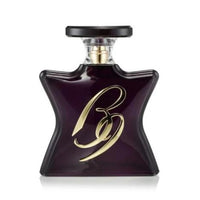 Bond No. 9 B-9 black square bottle with gold script logo and black cap