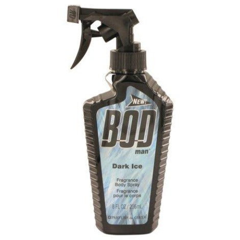 Bod Man Dark Ice body spray bottle with black trigger sprayer, 8 fl oz size