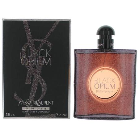 Black Opium Eau De Toilette bottle with box, 3 fl oz, amber glass with black cap