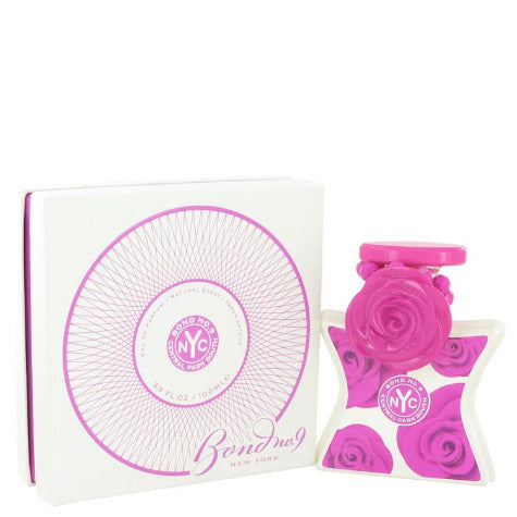 Bond No. 9 Central Park South perfume bottle and box in pink with circular design pattern